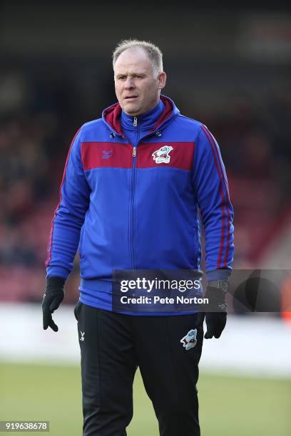Scunthorpe United assistant manager Neil McDonald looks on prior to the Sky Bet League One match between Scunthorpe United and Northampton Town at...