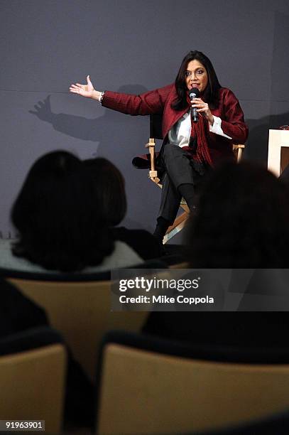 Director Mira Nair attends the "Meet the Filmmaker" series at the Apple Store Soho on October 16, 2009 in New York City.