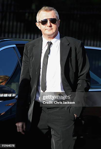 Louis Walsh attends the funeral of Boyzone singer Stephen Gately at St Laurence O'Toole Church on October 17, 2009 in Dublin, Ireland. The Irish...