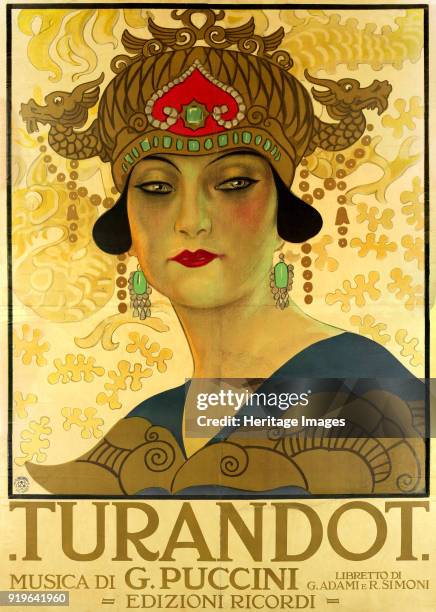 Poster for the opera Turandot at the Teatro alla Scala, 1926. Found in the Collection of Museo Teatrale alla Scala.