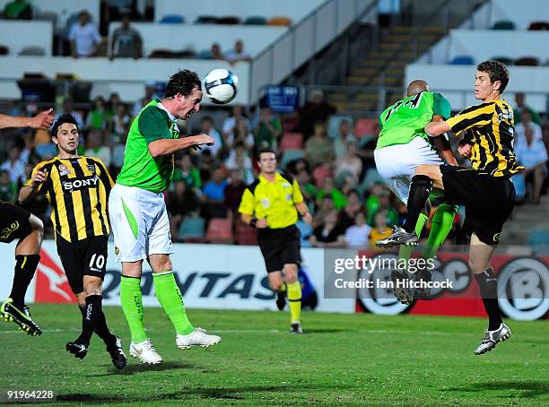 Robbie Fowler of the Fury scores the equalising goal during the round 11 A-league match between the North Queensland Fury and the Wellington Phoenix...