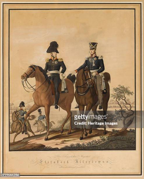 Alexander I of Russia and Frederick William III of Prussia on horseback. Private Collection.