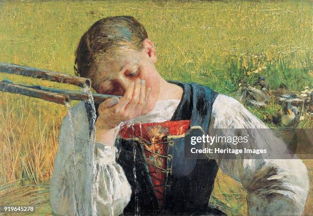 Costume grigionese , 1887. Found in the Collection of Segantini Museum, St. Moritz.