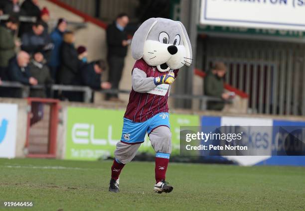 Scunthorpe United mascot Scunny Bunny prior to the Sky Bet League One match between Scunthorpe United and Northampton Town at Glanford Park on...