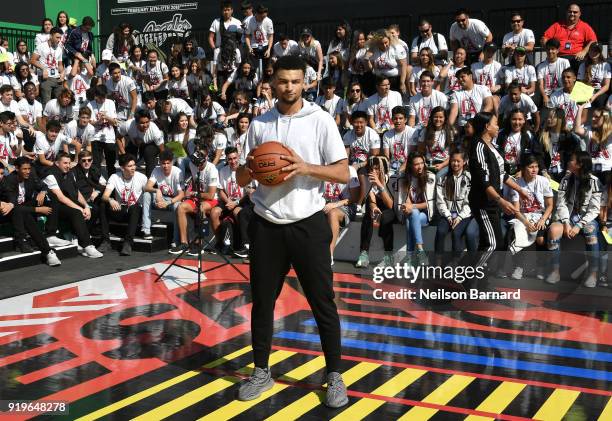 Jamal Murray at adidas Creates 747 Warehouse St. - an event in basketball culture on February 17, 2018 in Los Angeles, California.