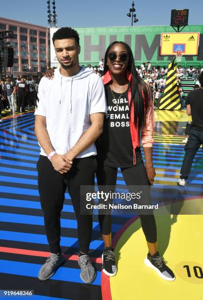 Jamal Murray and Chiney Ogwumike at adidas Creates 747 Warehouse St. - an event in basketball culture on February 17, 2018 in Los Angeles, California.