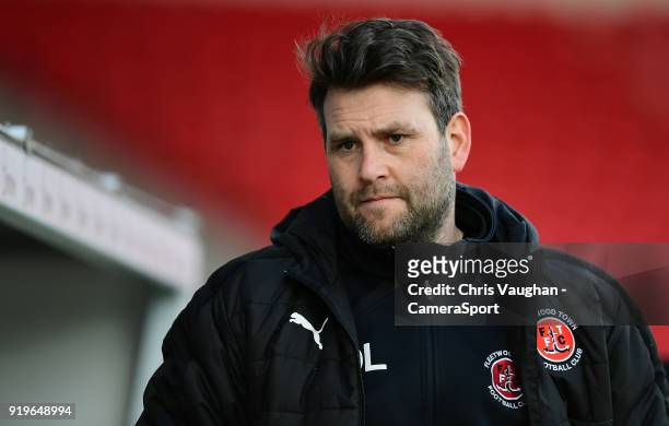 Fleetwood Town's goalkeeping coach David Lucas during the Sky Bet League One match between Doncaster Rovers and Fleetwood Town at Keepmoat Stadium on...