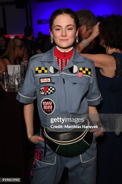 Lea van Acken attends the Medienboard Berlin-Brandenburg Reception during the 68th Berlinale International Film Festival Berlin at on February 17,...