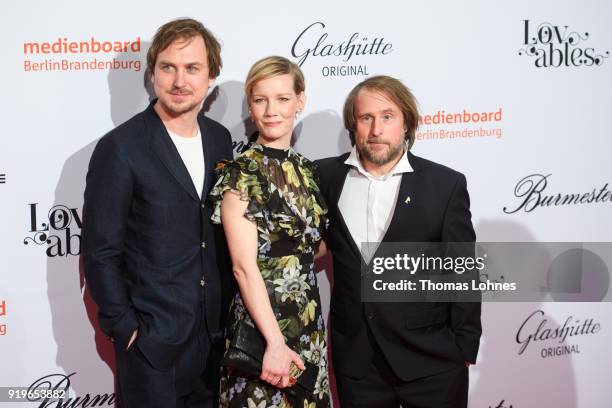 Lars Eidinger and Sandra Hueller attend the Medienboard Berlin-Brandenburg Reception at The 68th Berlinale International Film Festival on February...