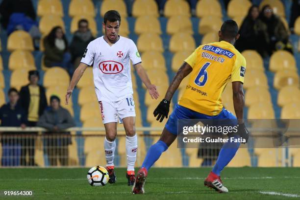 Os Belenenses defender Andre Geraldes from Portugal in action during the Primeira Liga match between GD Estoril Praia and CF Os Belenenses at Estadio...