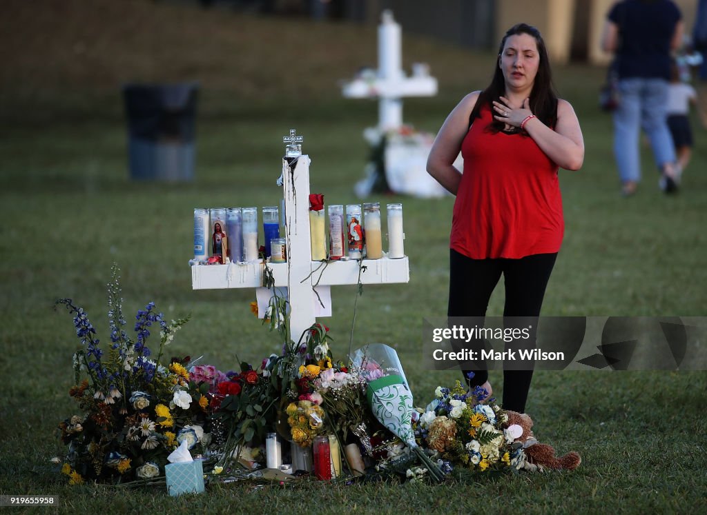 Florida Town Of Parkland In Mourning, After Shooting At Marjory Stoneman Douglas High School Kills 17