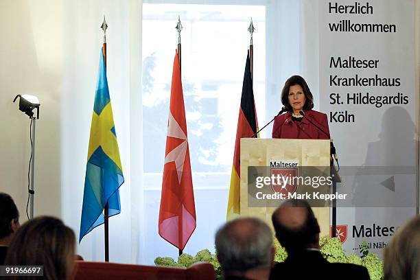 Queen Silvia of Sweden opens the first german section in a hospital for dementia patients following the model of her organisation Silviahemmet, a...