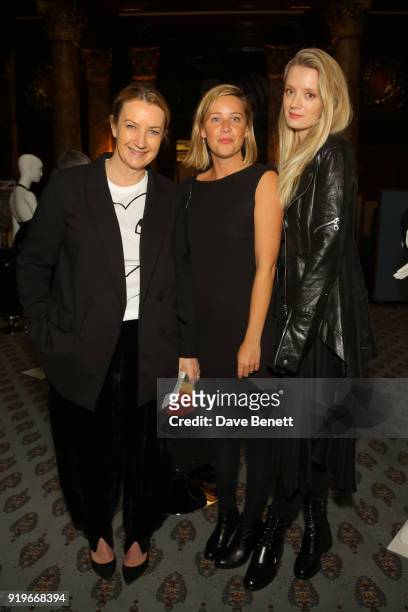 Anya Hinmarsh; Tess Fowler and Rebecca Corbin-Murray attend the Opening evening for the Australian Fashion Council's inaugural showroom in London,...