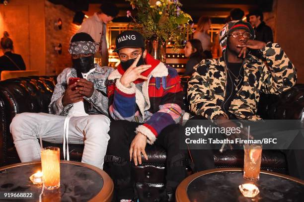 Guests enjoy the atmosphere at the Altiir x 00359 Official AW18 London Fashion Week event held at Kadie's Cocktail Bar and Club on February 17, 2018...