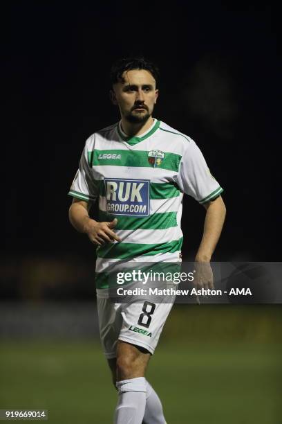 Ryan Brobbel of TNS during to the Irn Bru Cup Semi-Final match between The New Saints and Dumbarton at Park Hall on February 17, 2018 in Oswestry,...