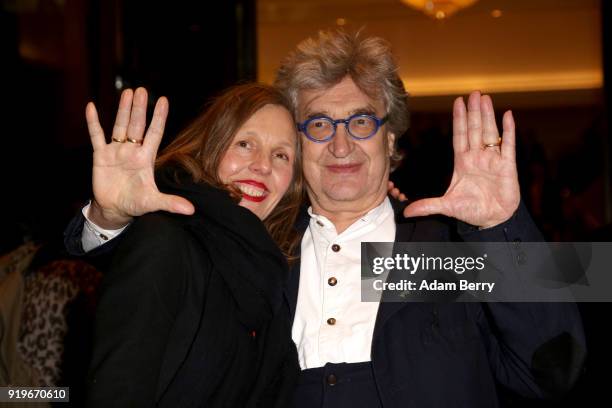 Wim Wenders and his wife Donata Wenders attend the Medienboard Berlin-Brandenburg Arrivals during the 68th Berlinale International Film Festival...