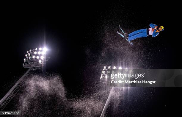 Martti Jylhae of Finland trains prior to the Freestyle Skiing Men's Aerials Qualification on day eight of the PyeongChang 2018 Winter Olympic Games...