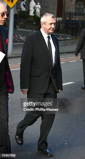 Louis Walsh attends the funeral of Boyzone member Stephen Gately on October 17, 2009 in Dublin, Ireland.