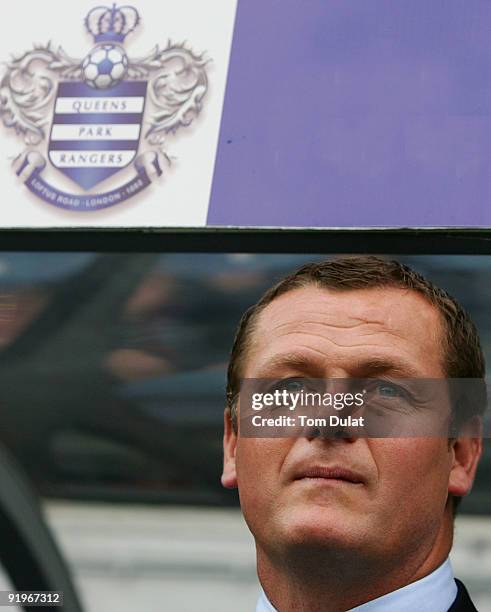 Manager of Queens Park Rangers Jim Magilton looks on prior to the Coca Cola Championship match between Queens Park Rangers and Preston North End at...