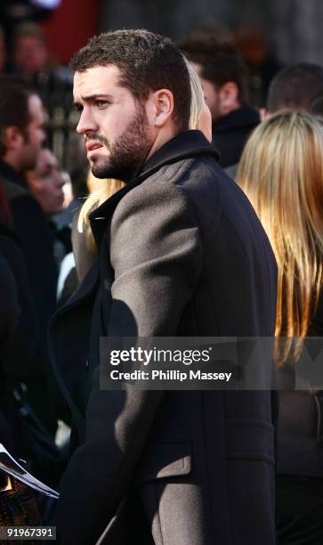 Shayne Ward attends the funeral of Boyzone member Stephen Gately on October 17, 2009 in Dublin, Ireland.