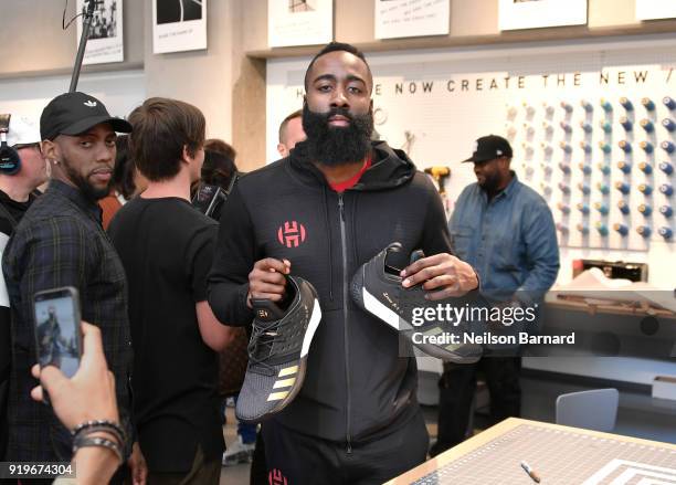 James Harden at Maker Lab at adidas Creates 747 Warehouse St. - an event in basketball culture on February 17, 2018 in Los Angeles, California.