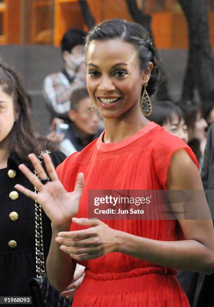 Actress Zoe Saldana attends the 22nd Tokyo International Film Festival Opening Ceremony at Roppongi Hills on October 17, 2009 in Tokyo, Japan. TIFF...