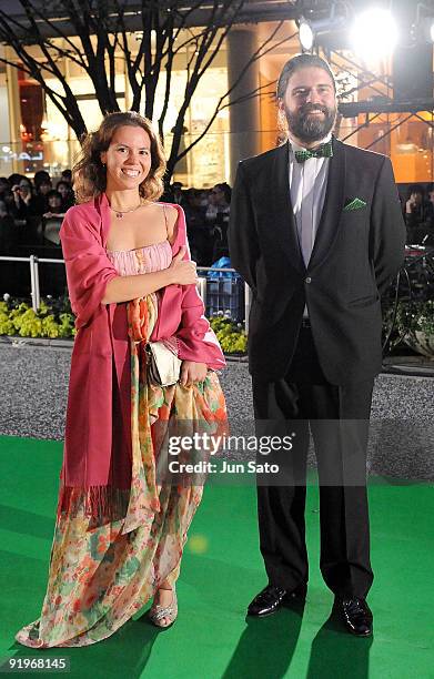 Actress Guadalupe Balaguer and director Sebastian Cordero attend the 22nd Tokyo International Film Festival Opening Ceremony at Roppongi Hills on...