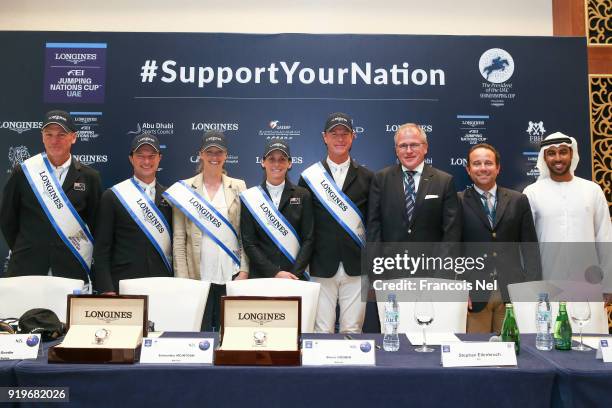 Richard Garden, Daniel Meech, Ulrika Goodin, Samantha Mcintosh, Bruce Goodin, Stephan Ellenbruch, Fernando Costa Cabral attend press conference...