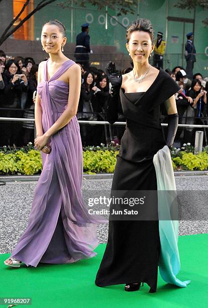 Actresses Anne Watanabe and Yoshino Kimura attend the 22nd Tokyo International Film Festival Opening Ceremony at Roppongi Hills on October 17, 2009...