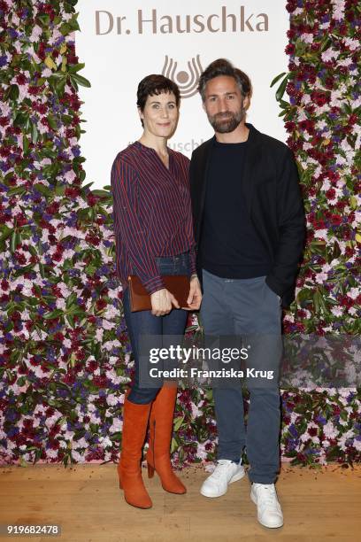 Nina Kunzendorf and Benjamin Sadler during Dr.Hauschka at the Medienboard Berlin-Brandenburg Reception during the 68th Berlinale International Film...