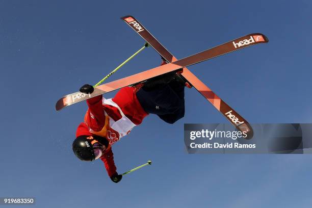 Murray Buchan of Great Britain during the Freestyle Skiing Men's Halfpipe training on day nine of the PyeongChang 2018 Winter Olympic Games at...