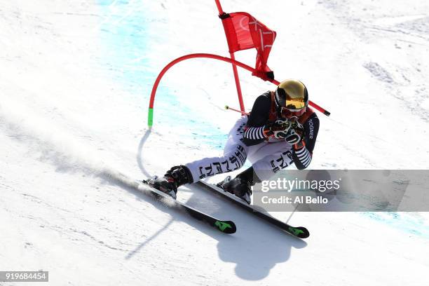 Fritz Dopfer of Germany competes during the Alpine Skiing Men's Giant Slalom on day nine of the PyeongChang 2018 Winter Olympic Games at Yongpyong...