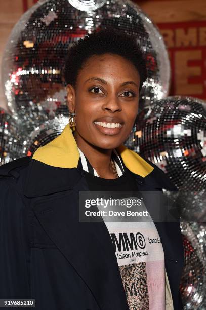 Donna Wallace attends the Halpern x Browns After Midnight on February 17, 2018 in London, England.