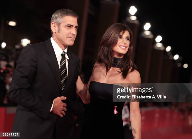 Actor George Clooney and fiancee Elisabetta Canalis attend 'Up In The Air' Red Carpet during day 3 of the 4th Rome International Film Festival held...