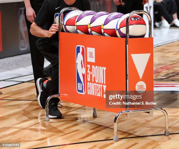 The official money ball of the JBL Three-Point Contest during State Farm All-Star Saturday Night as part of the 2018 NBA All-Star Weekend on February...