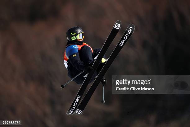 Oscar Wester of Sweden competes during the Freestyle Skiing Men's Ski Slopestyle qualification on day nine of the PyeongChang 2018 Winter Olympic...
