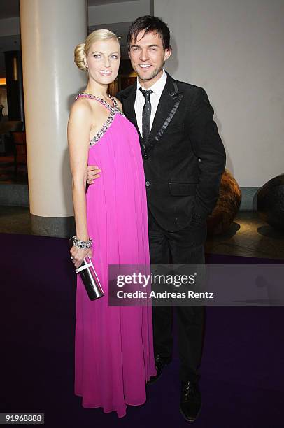 Host Tanja Buelter and Tobey Wilson attend the Mc Donalds Fundraising Gala at Hyatt Hotel on October 17, 2009 in Berlin, Germany.