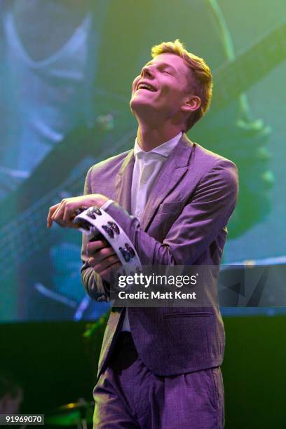 Anders SG of Alphabeat performs at Girlguiding UK's Big Gig at Wembley Arena on October 17, 2009 in London, England.