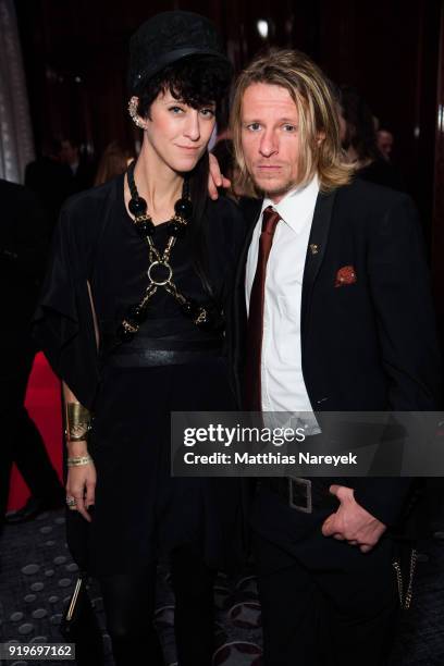 Alexander Scheer and Esther Perbandt attend the Medienboard Berlin-Brandenburg Reception during the 68th Berlinale International Film Festival Berlin...