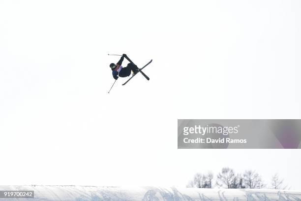 Oscar Wester of Sweden competes during the Freestyle Skiing Men's Ski Slopestyle Final on day nine of the PyeongChang 2018 Winter Olympic Games at...