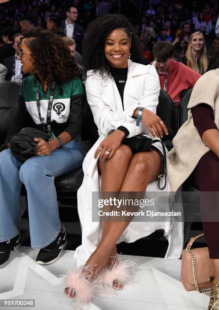 Gabrielle Union attends the 2018 Taco Bell Skills Challenge at Staples Center on February 17, 2018 in Los Angeles, California.