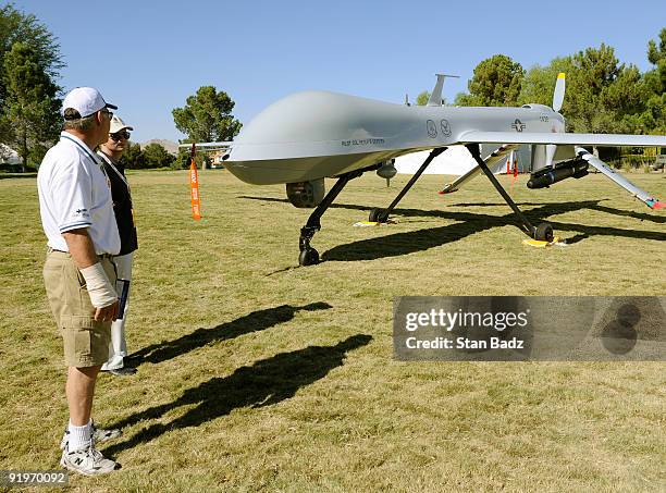 Fans visit the Military Outpost which featured aircrafts on display during the third round of the Justin Timberlake Shriners Hospitals for Children...