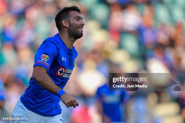 Martin Cauteruccio of Cruz Azul looks on during the 8th round match between Cruz Azul and Puebla as part of the Torneo Clausura 2018 Liga MX at Azul...