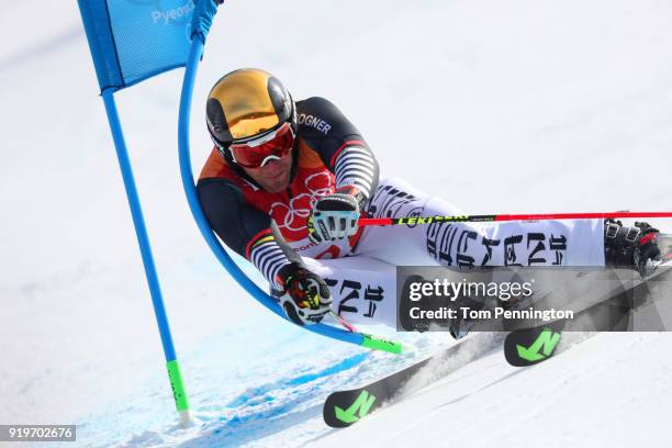 Fritz Dopfer of Germany competes during the Alpine Skiing Men's Giant Slalom on day nine of the PyeongChang 2018 Winter Olympic Games at Yongpyong...