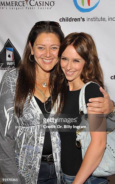 Actress Camryn Manheim and actress Jeniffer Love Hewitt attend the Children's Institute ''Poker For A Cause'' Celebrity Poker Tournament at Commerce...