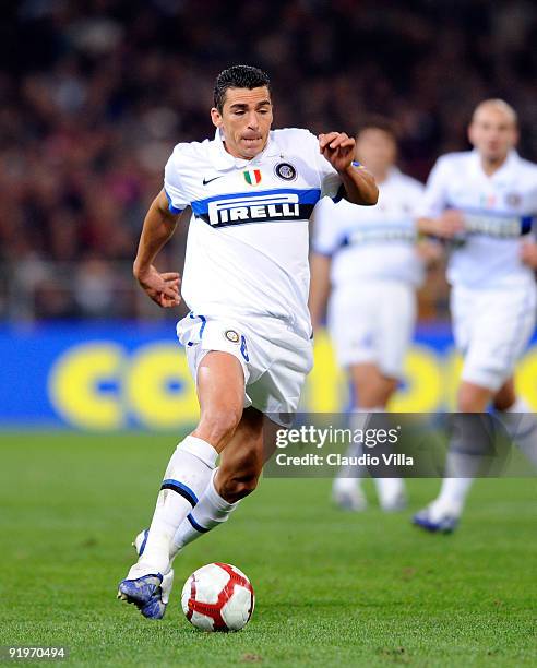 Lucio of FC Internazionale Milano during the Serie A match between Genoa CFC and FC Internazionale Milano at Stadio Luigi Ferraris on October 17,...