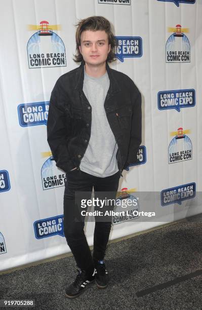 Actor Joe Keery attends day one of the 8th Annual Long Beach Comic Expo held at Long Beach Convention Center on February 17, 2018 in Long Beach,...