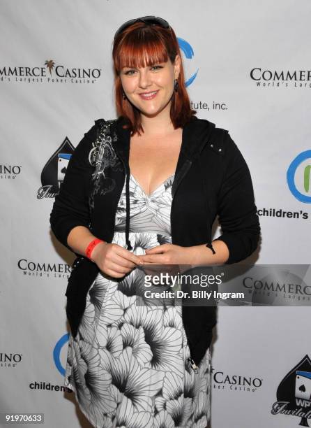 Actress Sara Rue attends the Children's Institute ''Poker For A Cause'' Celebrity Poker Tournament at Commerce Casino on October 17, 2009 in City of...