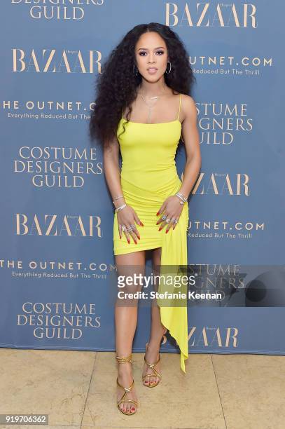Serayah McNeill attends Harper's BAZAAR and the CDG Celebrate Top Costume Designers and Nominees of the 20th CDGA with an Event Presented by The...