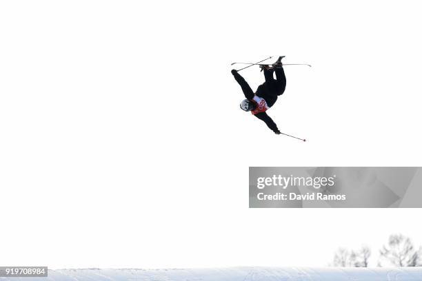 Elias Ambuehl of Switzerland competes during the Freestyle Skiing Men's Ski Slopestyle Final on day nine of the PyeongChang 2018 Winter Olympic Games...
